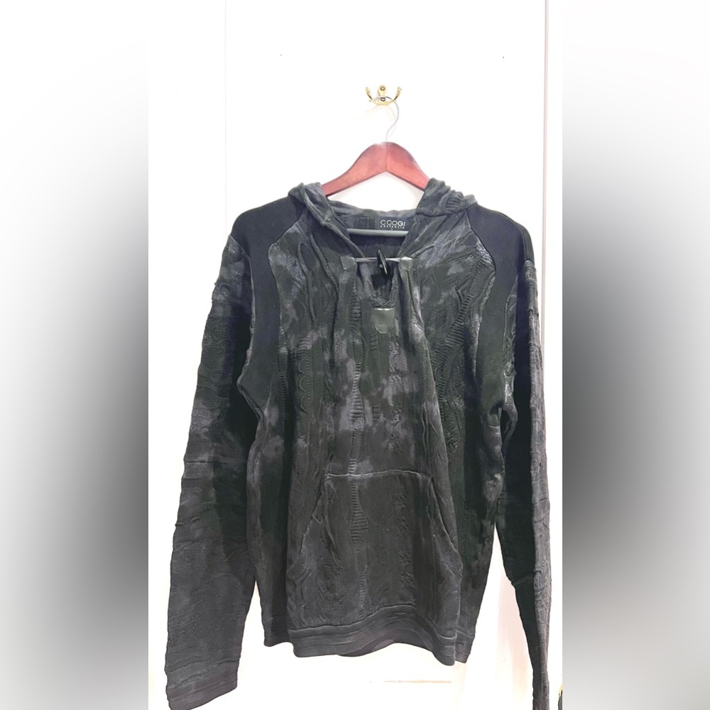 Coogi black/grey tie dye toggle hoodie NWT